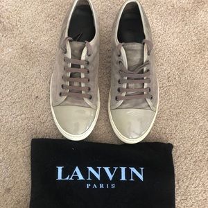 Lanvin -men’s Cap-toe Suede/Leather sneakers